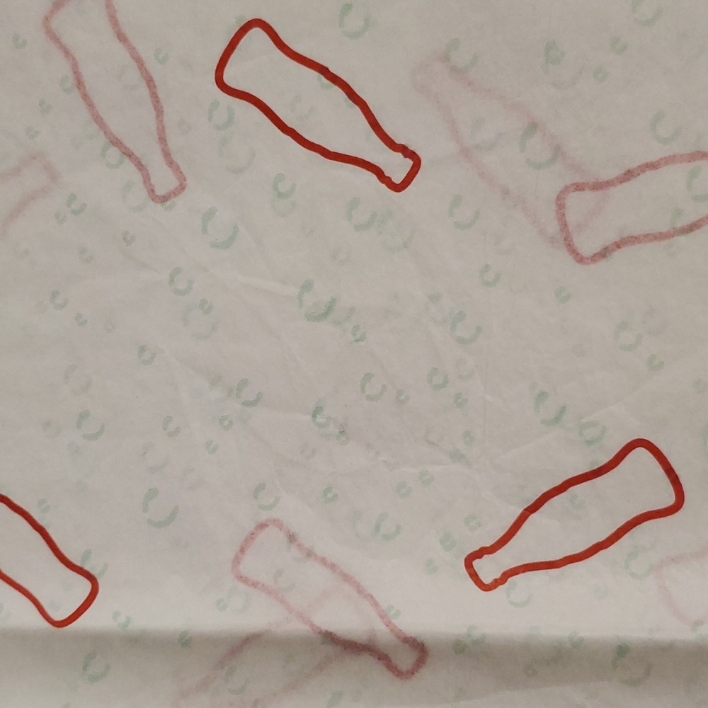 COKE bottle outline bubble graphics HTF Coca-Cola tissue paper Collectible